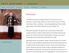 Jean Edwards website design